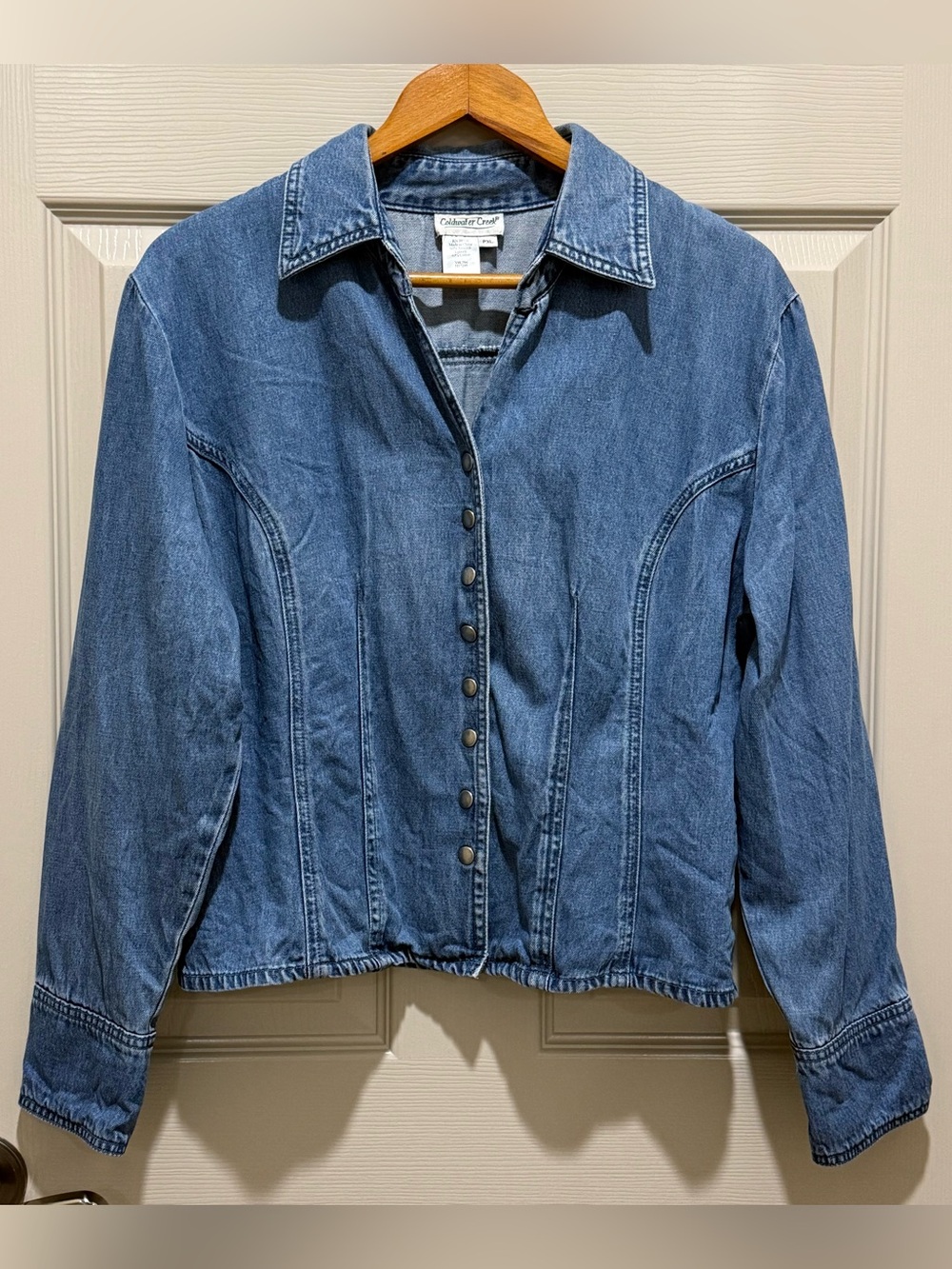 Coldwater Creek Classic Blue Denim Button-Up Shacket